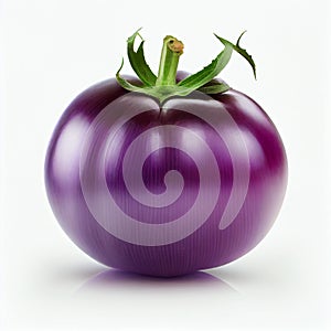 Isolated Cherokee Purple Tomato on a white background.