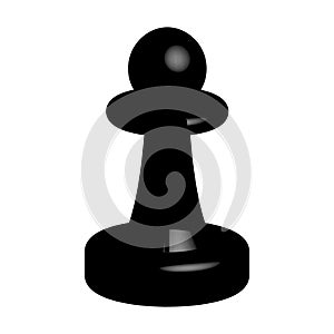 Isolated chess pawn. 3D style vector illustration