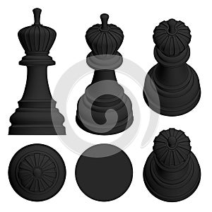 Isolated chess piece 3d illustration