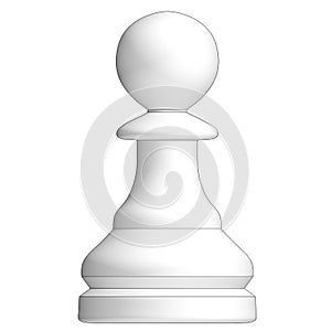 Isolated chess piece 3d illustration