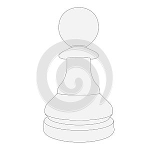 Isolated chess piece 3d illustration