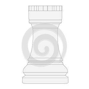 Isolated chess piece 3d illustration