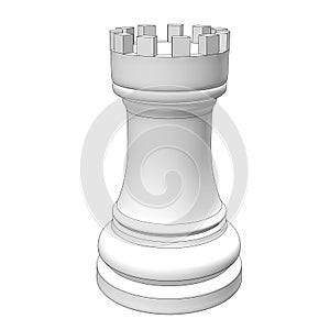 Isolated chess piece 3d illustration