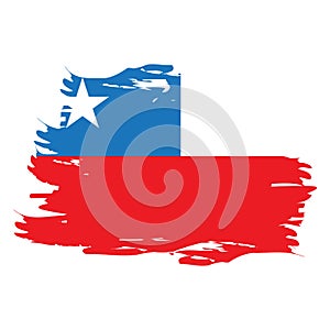 Isolated Chilean flag