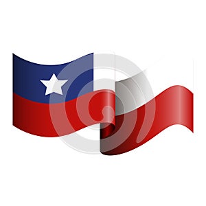 Isolated chilean flag