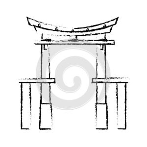 Isolated china arch design photo