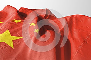 Isolated China Flag waving 3d Realistic China Flag Rendered