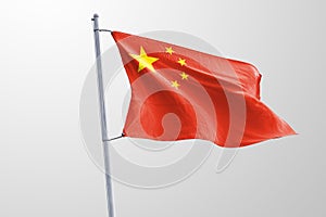 Isolated China Flag waving 3d Realistic China Flag Rendered