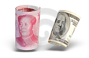 Isolated China US currency