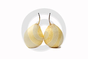 Isolated chinese pear asian pear, ya pear, korean fruit, nashi on the white backdrop