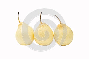 Isolated chinese pear asian pear, ya pear, korean fruit, nashi on the white backdrop