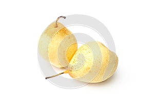 Isolated chinese pear asian pear, ya pear, korean fruit, nashi on the white backdrop