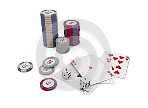 Isolated chips and cards for casino games