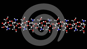 isolated Chitin molecule in the black background