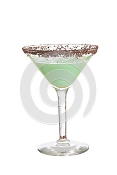 Isolated chocolate grasshopper cocktail