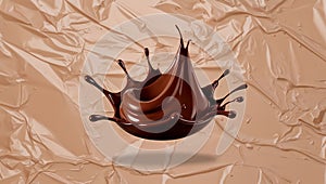 Isolated Chocolate Splash on Transparent Background photo