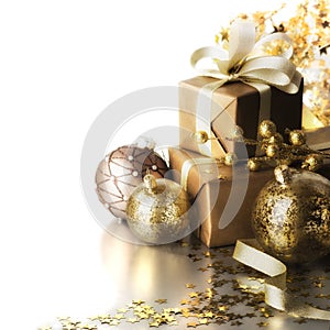 Isolated christmas gifts on white background