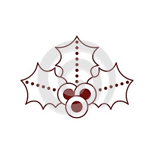 Isolated christmas holly leaf icon