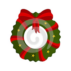 Isolated christmas holly wreath decoration icon