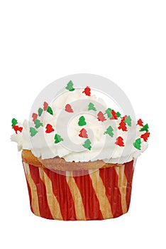Isolated christmas tree cupcake