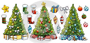 Isolated Christmas Tree with decorations