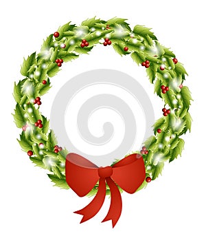 Isolated Christmas Wreath Bow 2