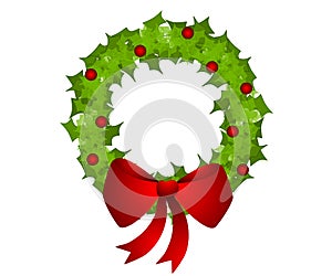 Isolated Christmas Wreath Bow