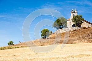 Isolated church in the Castile and Leon countryside, Spain