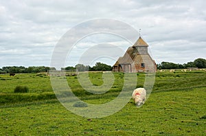 Isolated Church. Fairfield, Romney Marsh, Kent, UK