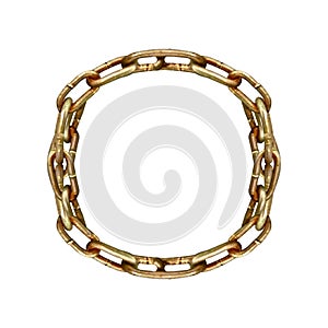 Isolated Circle Chain Over White Background