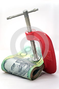 Isolated Clamped Paper Money photo