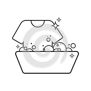 Isolated cleaned shirt with bubbles icon Vector