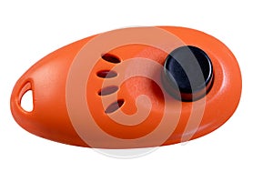 Isolated clicker used for dog training