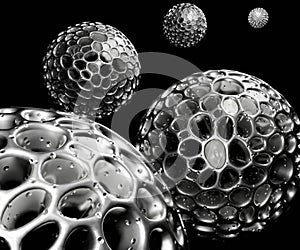 Isolated close up porous microsphere