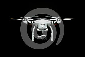 Security Drone Hovers in Darkness