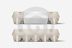 Isolated closed gray eggs box on white