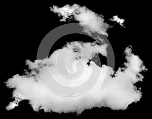 Isolated cloud over black. Design elements