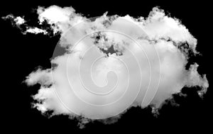 Isolated cloud over black. Design elements