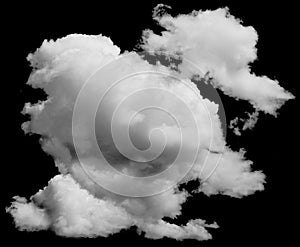 Isolated cloud over black. Design elements