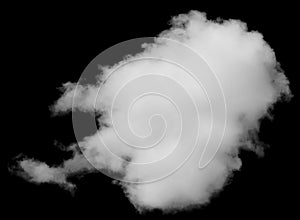 Isolated cloud over black. Design elements