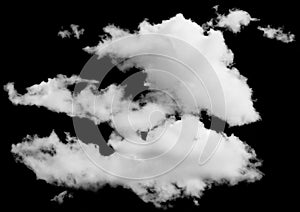 Isolated cloud over black. Design elements