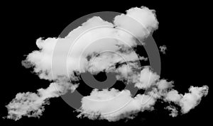 Isolated cloud over black. Design elements