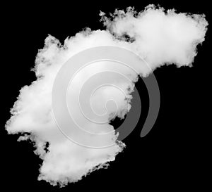 Isolated cloud over black. Design elements