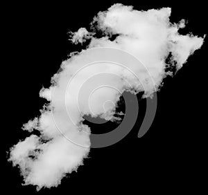 Isolated cloud over black. Design elements