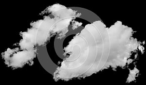 Isolated cloud over black. Design elements