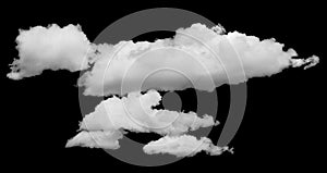 Isolated cloud over black. Design elements