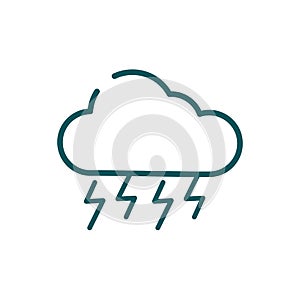 Isolated cloud shape and thunders vector design