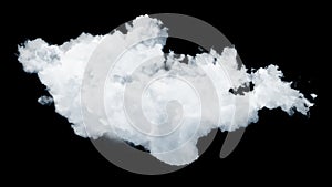 Isolated cloud on transparent background, seamless animation loop, ready of compositing