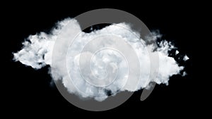 Isolated cloud on transparent background, seamless animation loop, ready of compositing