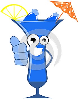 Isolated Cocktail cartoon with umbrella